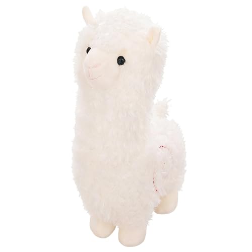 DvBCNMe Alpaka Kuscheltier Lama Kuscheltier Alpaka Geschenk, Kuscheliger Begleiter Für Wohnzimmerdekoration Und Entspannung, Weißes Alpaka Plüschtier 23 cm Weiches PP-Material