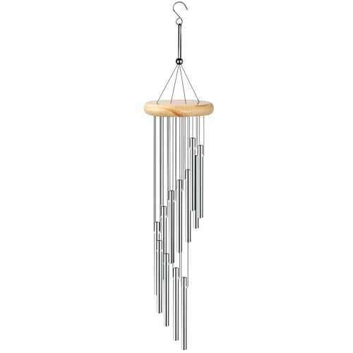 Ehuihuan Glockenspiel Windspiel Balkon, Klangspiel für Draußen, Windspiele für Draußen Drinnen Hängend Groß, Windspiele für den Garten mit 12 Windspiel Röhren, Garden Wind Chimes Outdoor Indoor 58cm
