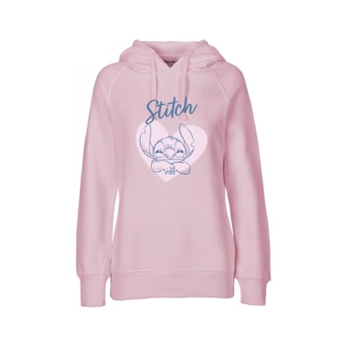 Disney Lilo und Stitch Damen Pullover und Hoodie, Rosa und Blau, Größe S bis L, Hoody, Sweatshirt, Teenager (DE/NL/SE/PL, Alphanumerisch, L, Regular, Regular, Rosa)