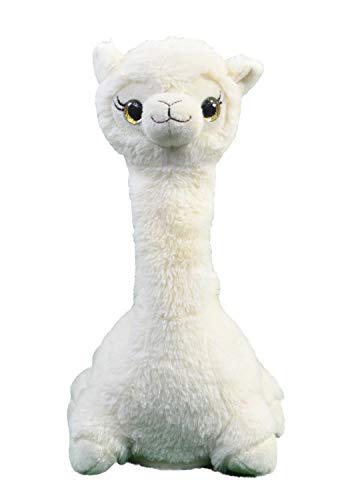 Kögler 76508 - Labertier Lama Sandy, ca. 30 cm groß, nachsprechendes Plüschtier mit Wiedergabefunktion, plappert alles witzig nach und bewegt sich, batteriebetrieben, Weiß