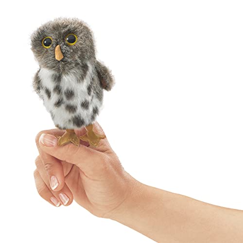 Folkmanis 2638 Spotted Owl Finger Puppet, Grau