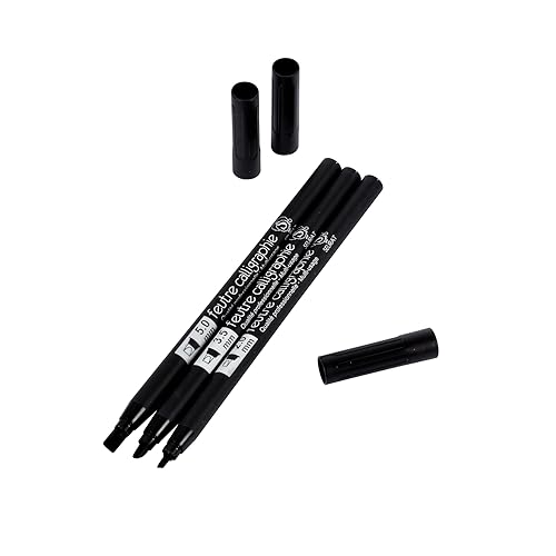 Homéa, Set mit 3 Kalligraphie-Stiften, 3 Spitzen, 2/3,5/5 mm, Schwarz