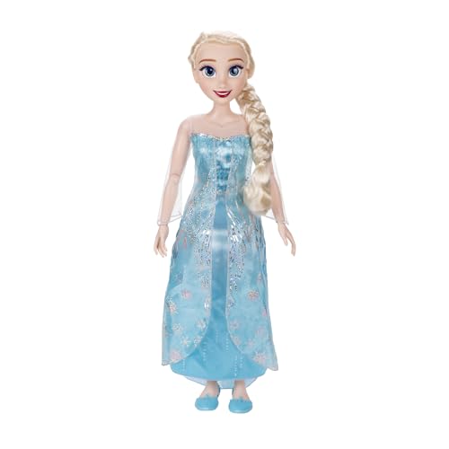Disney Die Eiskönigin Playdate ELSA Riesenpuppe, 80 cm, von Jakks Pacific, voll bewegliche Puppe mit 11 Bewegungspunkten, inklusive Haarbürste und Zubehör