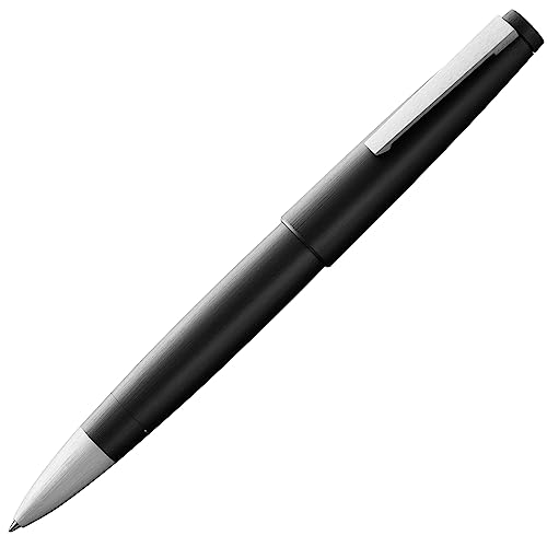 Lamy 2000 black Tintenroller – edler Stift im robusten Gehäuse aus Polycarbonat – perfekt ausbalanciert & in Strichbreite M – mit Tintenrollermine M 63 in schwarz