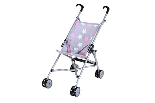Knorrtoys 12644 - Puppenbuggy SIM - Star Grey pink