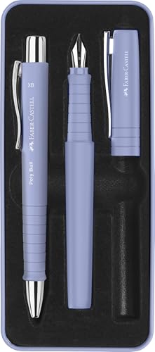 FABER-CASTELL 241051 - Schreibset Poly Pen mit Kugelschreiber und Füller, pale iris