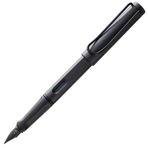 Lamy safari umbra Füller - Füllhalter mit ergonomischem Griff & schwarzer Stahlfeder in Strichbreite F - robuster ASA-Kunststoff - inkl. Tintenpatrone T 10 blau - Rechtshänder