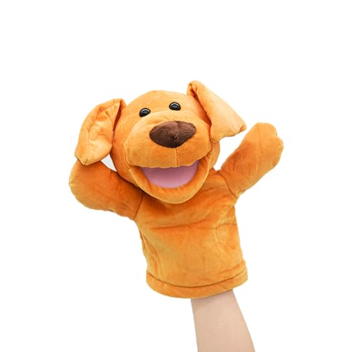 lilizzhoumax Hund Handpuppe Kuscheltier Tier Kawaii Niedliches Rollenspiel interaktives Früherziehungsspielzeug für Kinder Geschenk für Kinder perfekt für Puppentheater