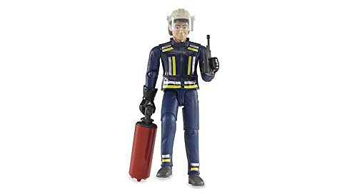 bruder 60100 - Feuerwehrmann mit Zubehör - 1:16 Spielzeugfigur, Mann, Mensch, Figuren Set, Feuerwehrauto, Einsatz
