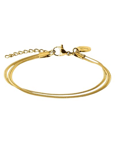 Purelei® Two Layers Armband (Gold) – Filigranes Damen Armband – Aus langlebigem Edelstahl (14K vergoldet) – Verstellbare Länge 16-19 cm – Hawaiianisch inspiriert & wasserfest