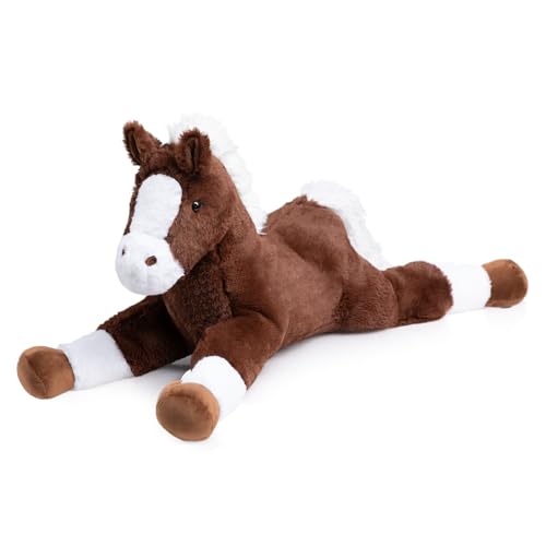 BEJOY Plüschtiere Pferd, großes Teddy Plüschtier, kuscheliges Stofftier Pony für Kinder Freundin Geschenk Geburtstag Weihnachten, 80cm