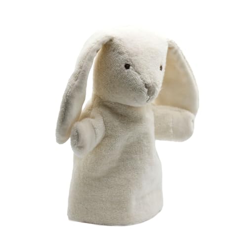 Cute Since 1999 Cremefarbene Hase Handpuppe für Kinder ab 0 Monate - Biologische Handpuppe für Junge & Mädchen - Sachen & Geschenk für Neugeborene - Hase für Puppentheater Kinder - 26 x 20 cm