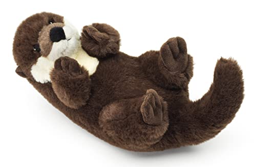 Uni-Toys - Eco-Line - Otter Rückenschwimmer - zu 100% aus recyceltem Material - 26 cm (Länge) - Plüsch-Otter - Plüschtier, Kuscheltier