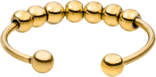 Purelei® Shade Anxiety Ring (Gold) – Fidget Ring - Wasserfester Damenring aus langlebigem Edelstahl – Verstellbar von 50-60cm und 60-66cm - Schmuck für Damen