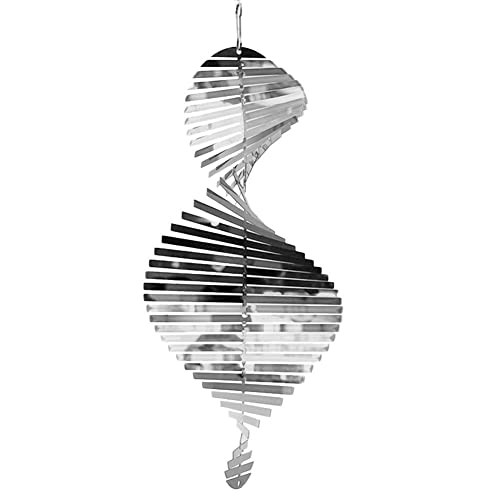 3D-Helix-Edelstahl-Windspiel zum Aufhängen für Hof, Garten, Innen- und Außenbereich, Balkon - Hängende Edelstahl-Anhänger