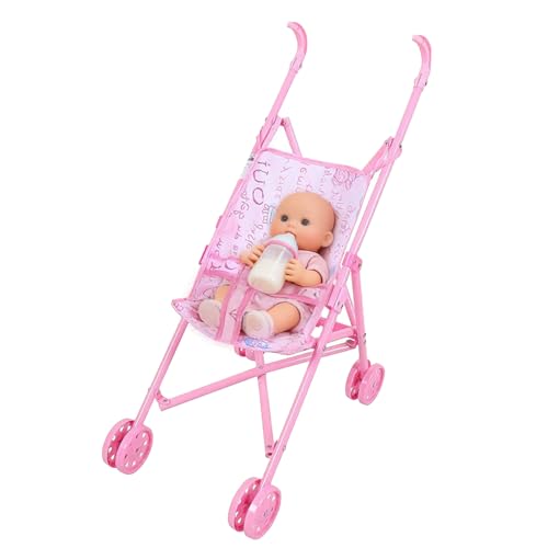 Kinderwagen Für Puppen | Klappbarer Spielzeug Kinderwagen Für Rollenspiele,Realistischer Puppenwagen Für Rollenspiele,Für Kinder Kindergarten Kita Indoor Zuhause Garten Wohnzimmer Vorschule