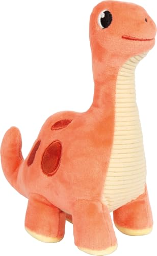 Small Foot Kuscheltier Dinosaurier rot „Dino“, 19 cm, aus Plüsch und Cord-Stoff, Stofftier als Einschlafhilfe, Plüschtier für Babys und Kleinkinder, 12685