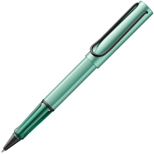 Lamy AL-star mint Tintenroller - leichter Stift mit transparenten, ergonomischen Griff & Strichbreite M - Gehäuse aus Aluminium – mit Tintenrollermine M 63 Strichbreite M in schwarz