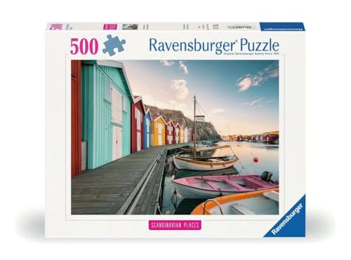 Ravensburger Puzzle 12000847 - Scandinavian Place, Bootshäuser in Smögen, Schweden - 500 Teile Puzzle für Erwachsene und Kinder ab 12 Jahren, Puzzle mit Schweden-Motiv