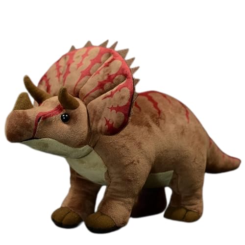 lilizzhoumax Dino Kuscheltier Triceratops Dinosaurier Plüschtier Stofftier Kawaii Plüsch Realistische Spielzeug Wilde Tiere Ostern tolle Geschenkidee für Kinder Jungen Mädchen 38cm/15Zoll