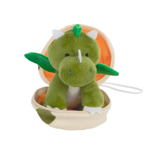Idena 40367 - Mini Plüschdino im Ei, ca. 13 cm, grünes Kuscheltier Dinosaurier, Plüschtier zum Kuscheln und Liebhaben