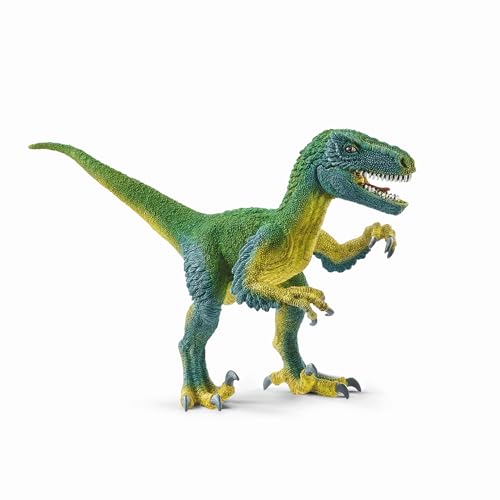 SCHLEICH Dinosaurs | Velociraptor 14585 | detailgetreuer Dino mit beweglichem Kiefer und Armen | tolles Geschenk für Mädchen und Jungen Dinosaurier Spielzeug ab 3 Jahre | 18 x 6 x 10 cm
