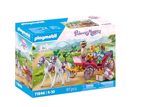 PLAYMOBIL | Princess Magic | Kutschfahrt mit Prinzessin und Prinz | Prinzessin Spielzeug | Märchen Spielzeug für Kinder ab 4 Jahren | 71846