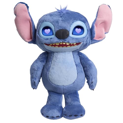 Just Play Disney Stitch Many Moods 34,3 cm großes interaktives Plüschtier, 50+ Soundeffekte und Sprüche, ausdrucksvolle LCD-Augen, Kinderspielzeug ab 3 Jahren