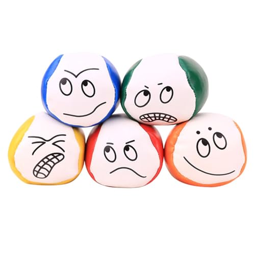 sinirttou 5er Jonglierbälle Set, Gute 5cm Jonglierbälle für Anfänger, Langlebige und weiche PU Leder für Erwachsene Anfänger Geschicklichkeitsspiel Outdoor Spielzeug