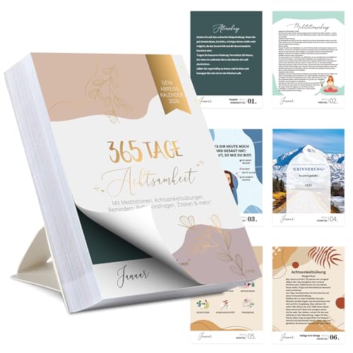 Abreißkalender 2026 - Abreisskalender 2026 für 365 Tage, Tagesabreißkalender 2026, Abreisskalender 2026 täglich Sprüche, Achtsamkeit und Inspiration