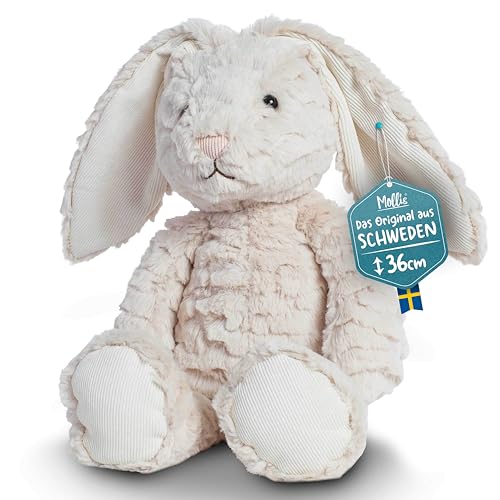 Mollis Hase Kuscheltier Baby (36cm groß) – Weiches Stofftier für Kinder & Babys – Kuschelhase – Stofftier Baby zum Kuscheln – Plüschhase mit Flauschigem Fell