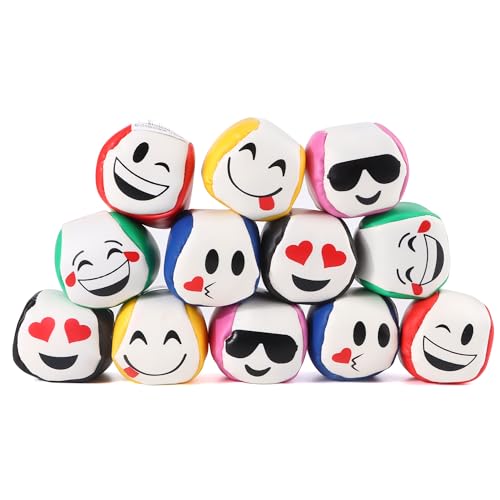 Jonglierbälle 12er Set, 5cm Jonglierbälle für Anfänger,Juggling Balls for Beginners Jonglierbälle Kinder, Langlebige und weiche PU Leder Jonglierbälle für Erwachsene Kinder Anfänger Outdoor Spielzeug