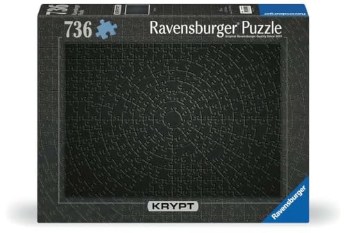Ravensburger Puzzle 12000054 - Krypt Puzzle Schwarz - Schweres Puzzle für Erwachsene und Kinder ab 14 Jahren, mit 736 Teilen