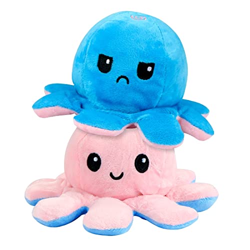 Zaloife Octopus Plüschtiere, Wende Oktopus, Tintenfisch Kuscheltier, Doppelseitiges Flip Plüschtier, Geburtstag Dekorationen Stofftier Geschenk für Kinder Mädchen Jungen Freunde