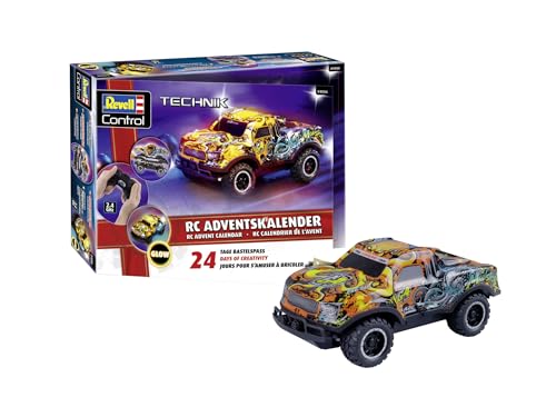 Revell Adventskalender RC Christmas Driver I Ferngesteuertes Auto I zum Basteln I RC Adventskalender für Jungen, Mädchen & Erwachsene ab 10 Jahren I