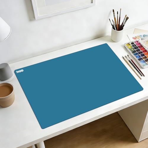 Foepoge Extra Groß Bastelunterlage Kinder: 92 x 61 cm Silikonmatte für Epoxidharz Handwerk - Malunterlage Groß Bastelmatte für Basteln - Abwaschbar Platzset/Silikon Unterlage für Küche - MorandiBlau