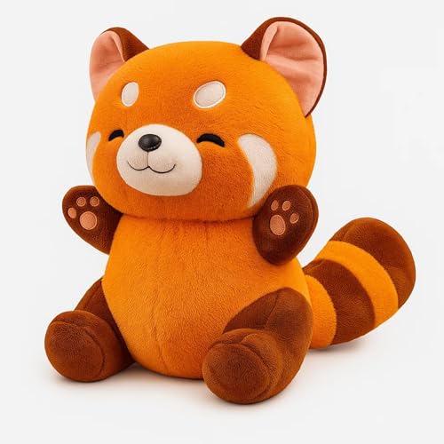 JazRvr Roter Panda Kuscheltier, 23cm Weiches Panda Plüschtier, Niedliches Kuscheltier Für Kinder, Geschenkidee Für Geburtstag Und Weihnachten