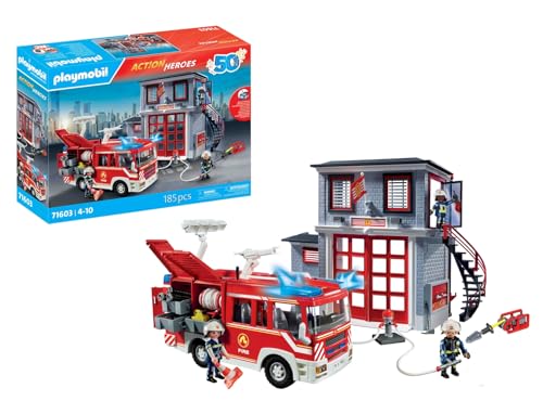 PLAYMOBIL | Action Heroes | Feuerwehr-Megaset | actionreiches Spielzeug für Kinder ab 4 Jahren | 71603