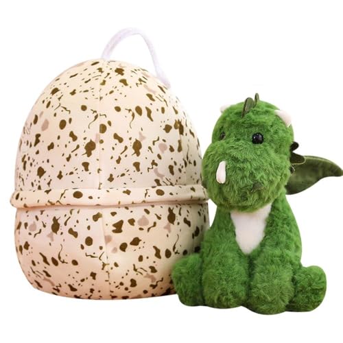 FENYW Dino Kuscheltier Ei-Plüsch, 25cm Dinosaurier Kuscheltier mit Ei, Plüsch Dinosaurier, Dino E Schlüpfen, Plüschtier zum Kuscheln und Liebhaben für Kinder, Jungen und Mädchen
