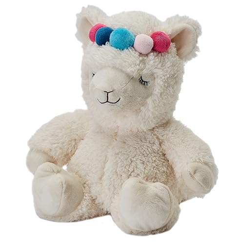 Warmies Plüsch Lama Mikrowellen-Wärmekissen, beschwertes Plüschtier mit französischem Lavendelduft, Mikrowellen-Wärmepad geeignet für Erwachsene und Kinder