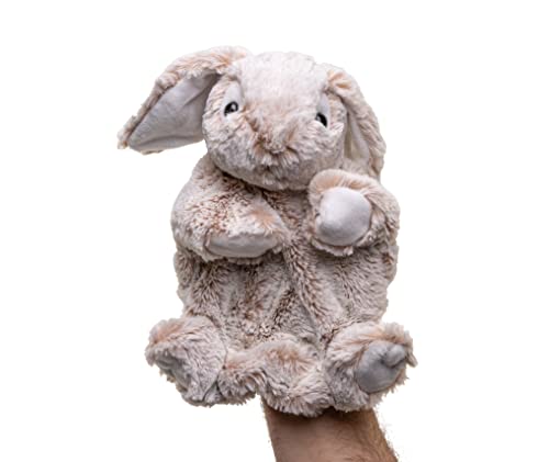 Uni-Toys - Handpuppe Hase (braun-meliert) - 24 cm (Höhe) - Plüsch-Puppe, Kaninchen - Plüschtier, Kuscheltier