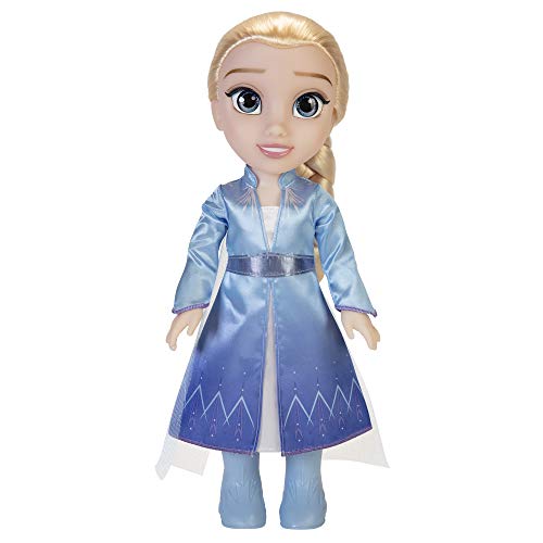 Disney Frozen 2 ELSA Reisepuppe, 35 cm große Puppe mit vom Film inspiriertem Kult-Modekleid, Stiefeln und Langen geflochtenen Haaren für zusätzlichen Spielspaß, für Mädchen ab 3 Jahren