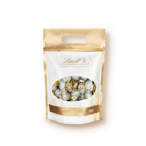 Lindt Schokolade Marc de Champagne Kugeln | 700 g | Ca. 56 Vollmilch-Schokoladen mit erlesener Füllung , alkoholhaltig | Großpackung | Pralinengeschenk | Schokoladengeschenk