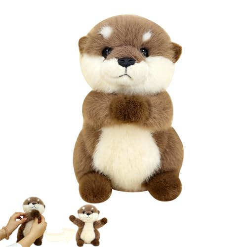 AQCQDQ Otter Kuscheltier Plüschtier Geschenk, Süßes Otter Plushie Spielzeug Stofftier Weiche Flauschig Otterpuppe Zum Kuscheln, Spielen Für Kinder, Mädchen, Jungen (25 cm)