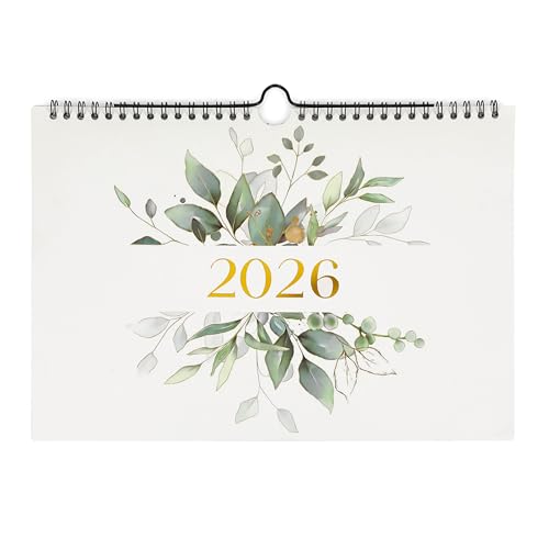 CraftWerk Wandkalender 2026 - Monatskalender im A4 Querformat - Ideal als Geburtstagskalender, Paarkalender und Familienplaner für Zuhause und Büro - mit Druckfehler