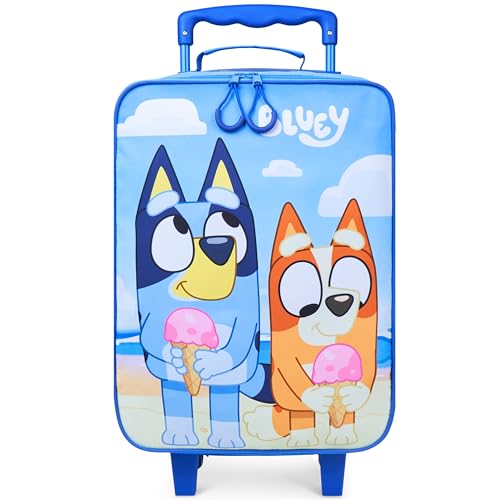 BlueY Kinderkoffer mit Rollen Faltbarar Handgepäck Koffer Bingo Trolley Reisetasche mit Teleskopstange Reise Essentials 46x30x18cm 15L S (L46cm x W30cm - 15L, Blau)