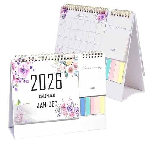 FDHBDF Tischkalender 2026, Kalender 2026 Schreibtischkalender Desktop Monatskalender Januar bis Dezember mit Praktischen Abreißzetteln, Mini Notizen und Klaren Layout, To-Do-Liste für Büro Zuhause