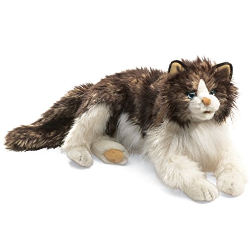 Folkmanis Ragdoll Cat Hand Puppet, Beige/Schwarz/Weiß