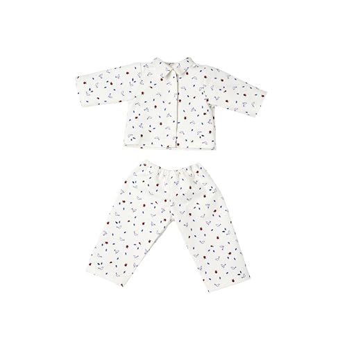 Käthe Kruse Waldorf Puppen Schlafanzug – 2-teilig, 100% Baumwolle, Oeko-TEX, Handgezeichneter Print, Für 35 - 38 cm Puppen, Ab 3 Jahren