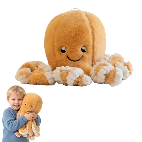 SORAYUXI 18cm Gelber Oktopus Kuscheltier, Krake Kuscheltier Octopus Plüschtier Weiches Tentakel Plüschtier Kraken Plüsch, Beruhigendes Oktopus Spielzeug für Kinder Geschenk Schlaf
